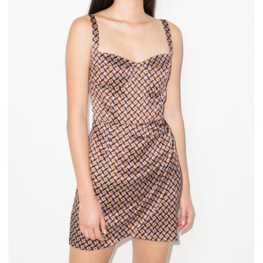 Reformation Fonda Dress in Plaza 100% silk